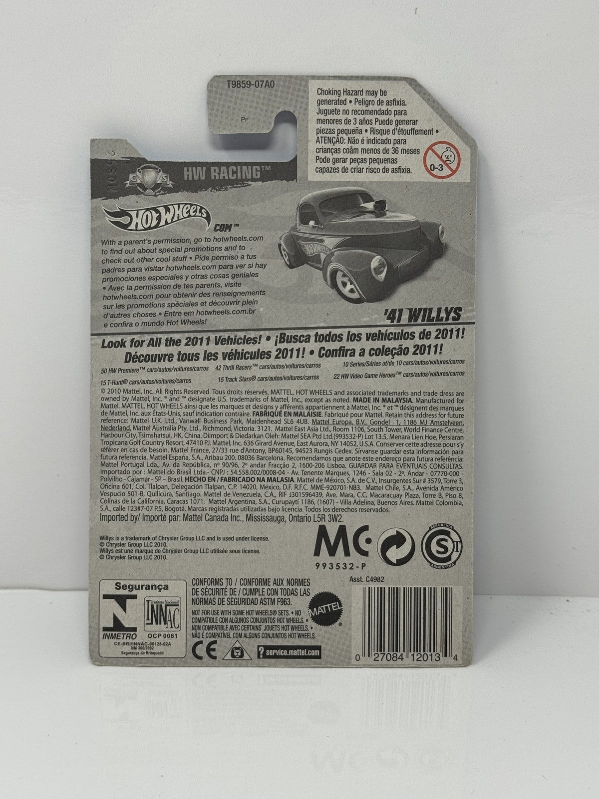 Hot Wheels Racing 1941 Willys 1:64 Diecast Blue
