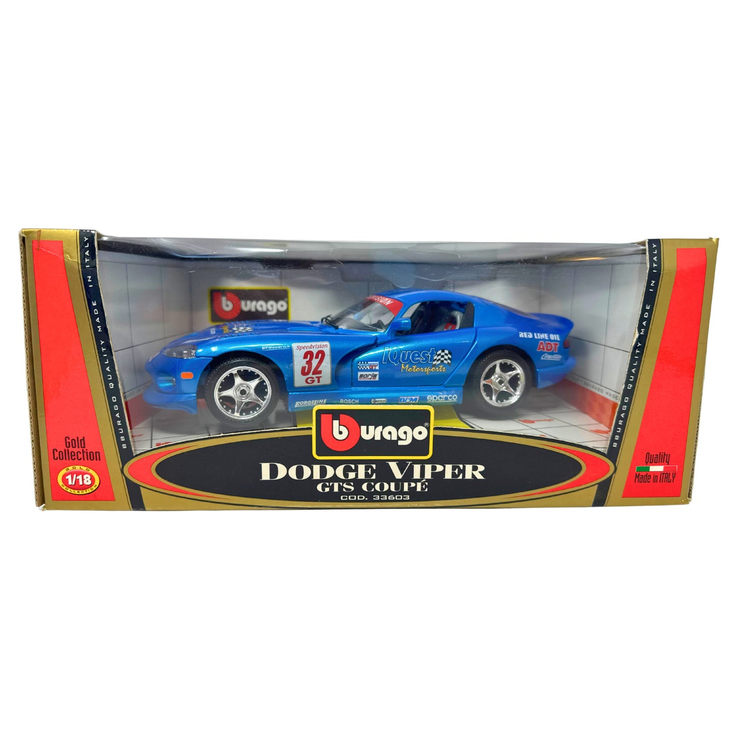 Bburago Dodge Viper GTS Coupe Gold Collection 1:18 Diecast