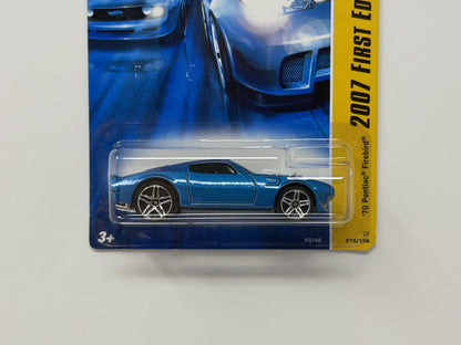 Hot Wheels 2007 First Editions 1970 Pontiac Firebird 1:64 Diecast Blue