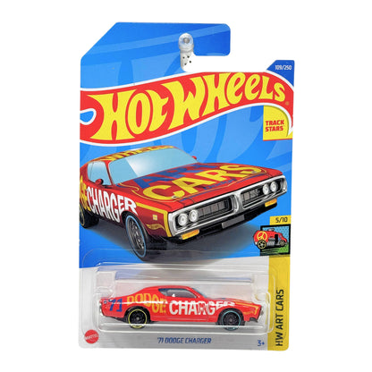 Hot Wheels Art Cars 1971 Dodge Charger 1:64 Diecast Red