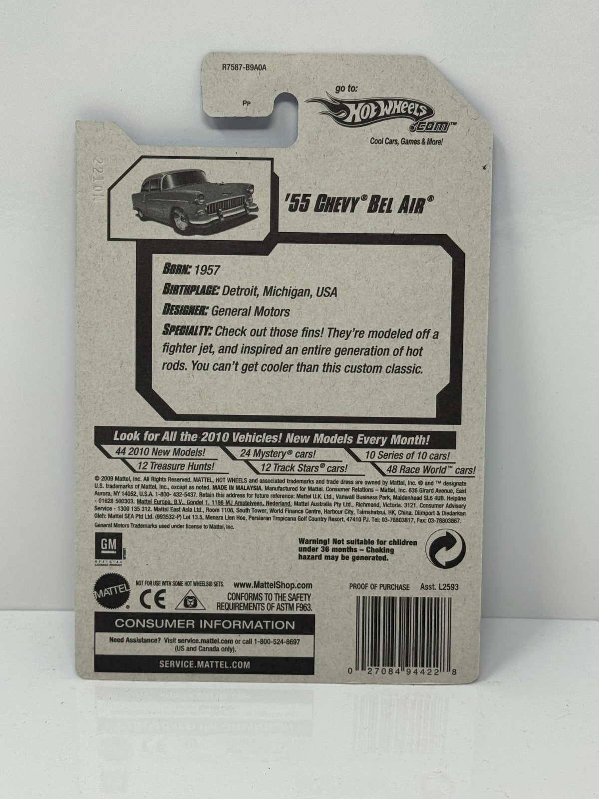 Hot Wheels Hot Auction ’10 1955 Chevy Bel Air 1:64 Diecast Factory Sealed