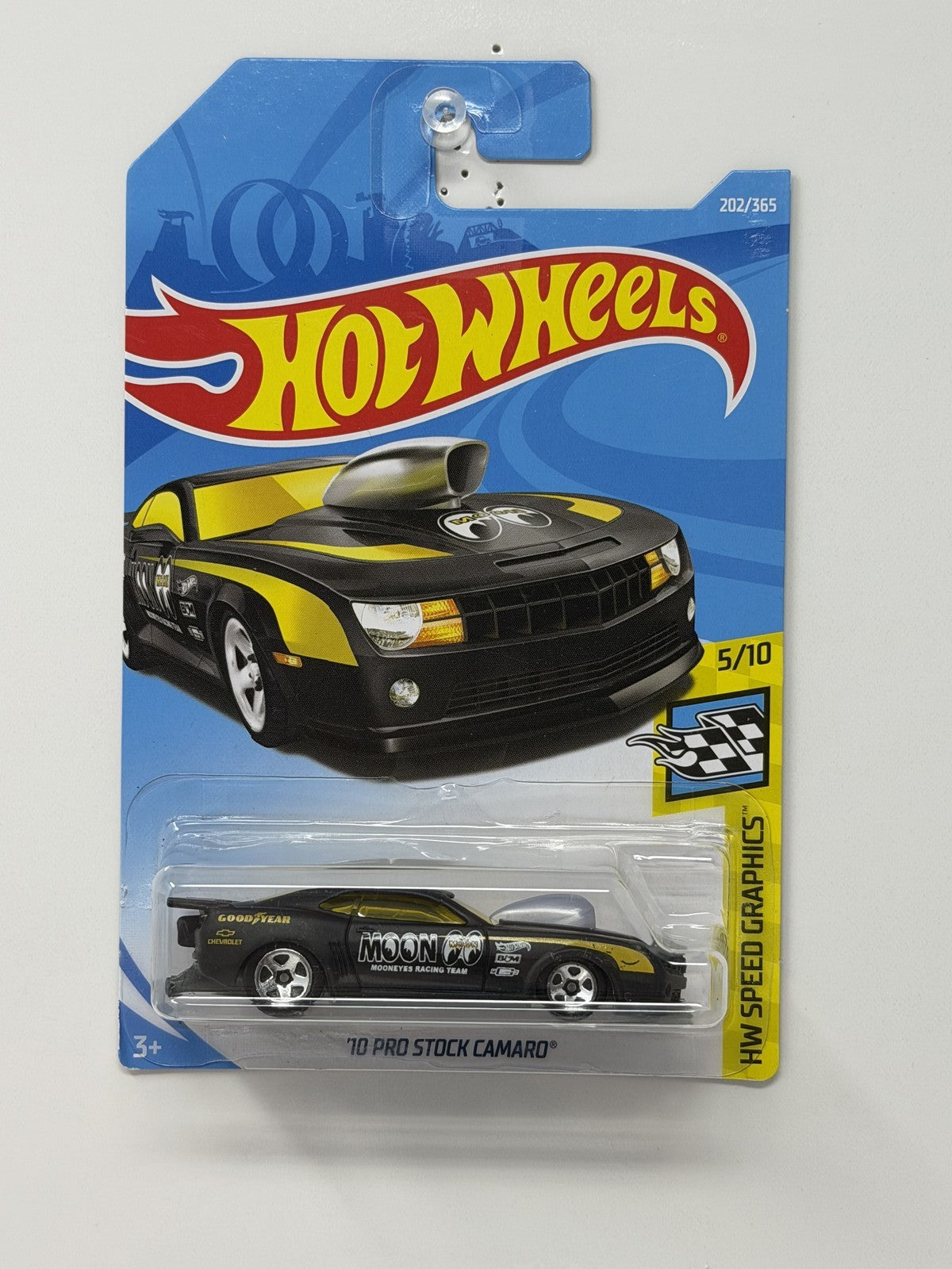 Hot Wheels Speed Graphics 2010 Chevy Pro Stock Camaro 1:64 Diecast Moon Eyes V2