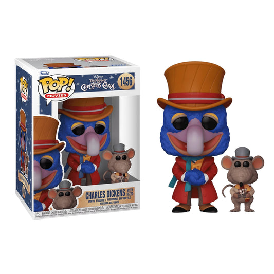 Funko Pop! Movies Muppet Christmas Carol #1456 Charles Dickens w/ Rizzo Figure