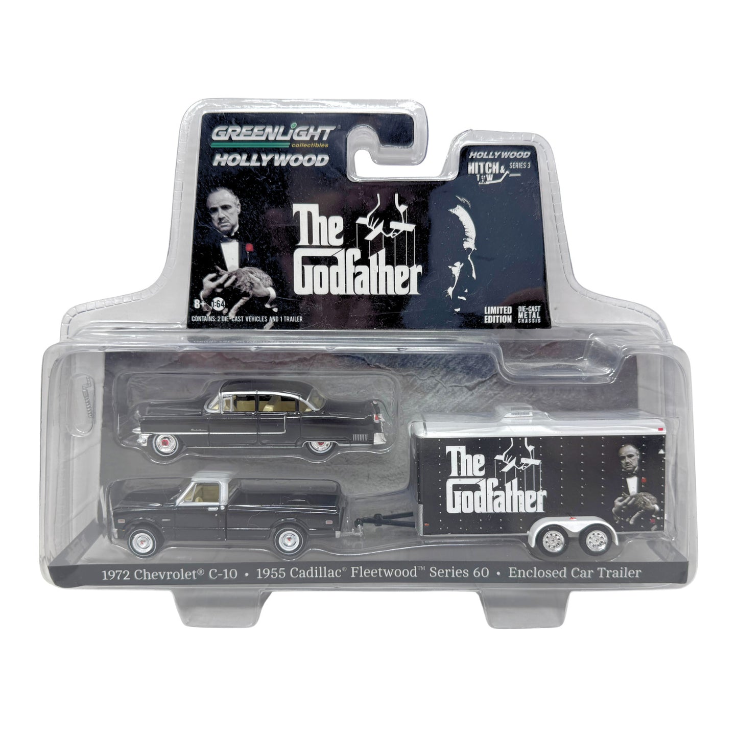 Greenlight Hollywood The Godfather 1972 Chevrolet C-10 & Cadillac 1:64 Diecast