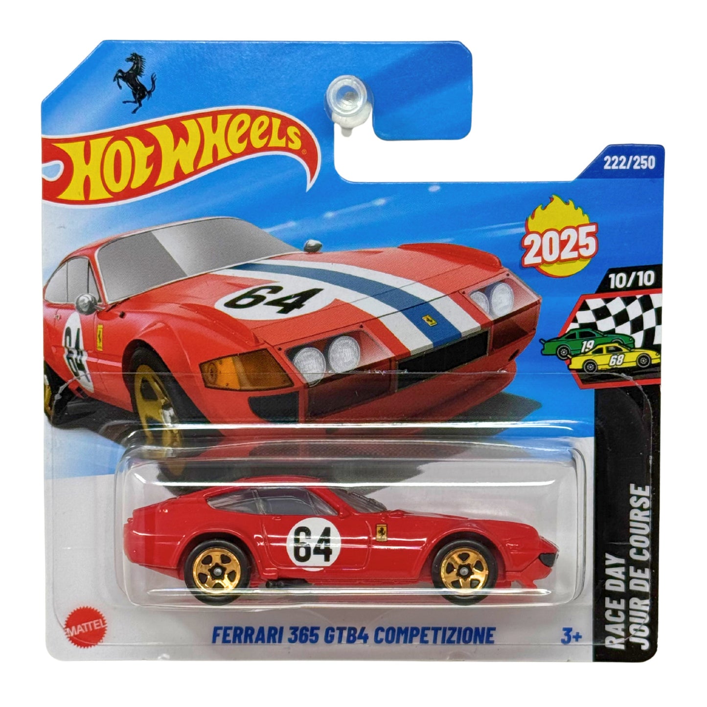 Hot Wheels Ferrari 365 GTB4 Competizione Race Day 1:64 Diecast Short Card