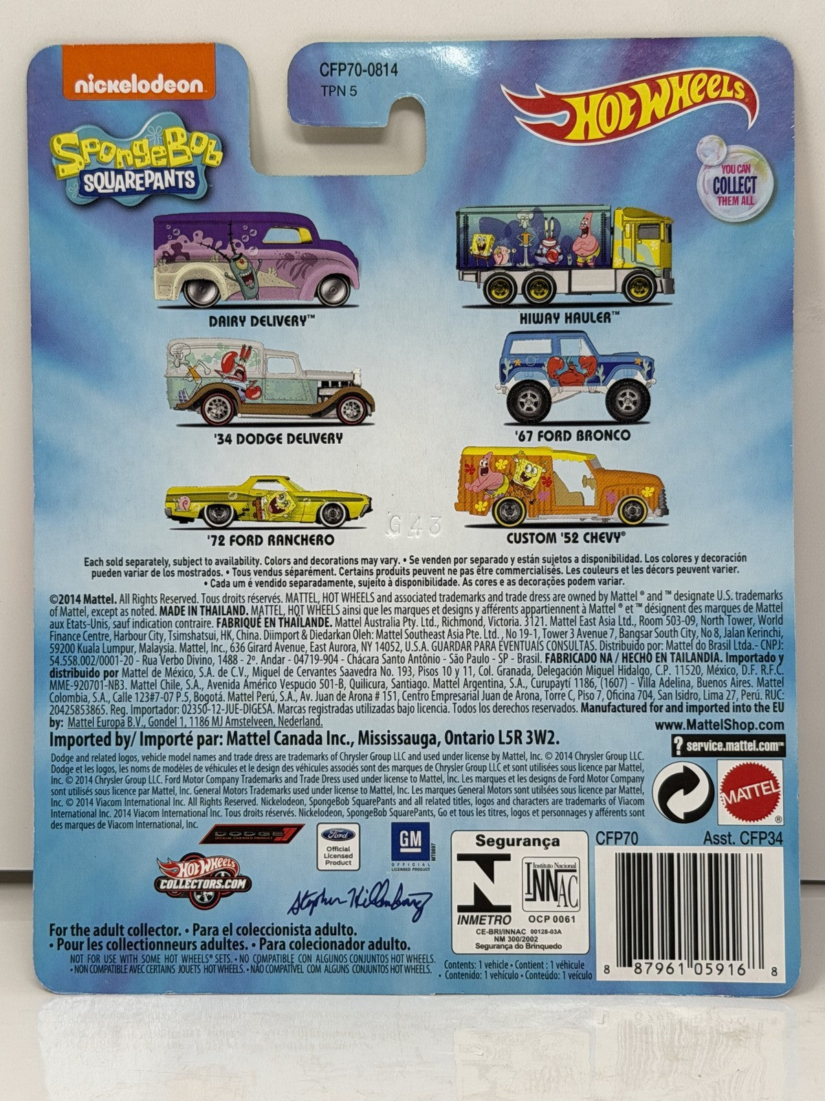 Hot Wheels SpongeBob SquarePants Hiway Hauler 1:64 Diecast Real Riders