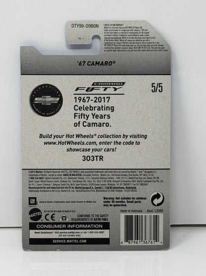 Hot Wheels Camaro Fifty 1967 Chevrolet Camaro 1:64 Diecast Red USA Card