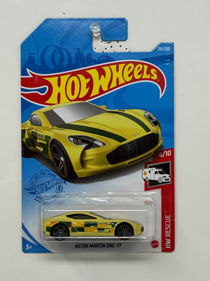 Hot Wheels Rescue Aston Martin One-77 1:64 Diecast Yellow