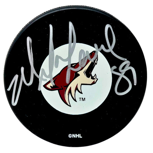 Mike Comrie Phoenix Coyotes Signed NHL Autograph Puck Silver Auto