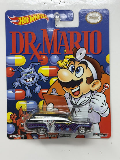 Hot Wheels Dr. Mario 8 Crate Delivery 1:64 Diecast Real Riders