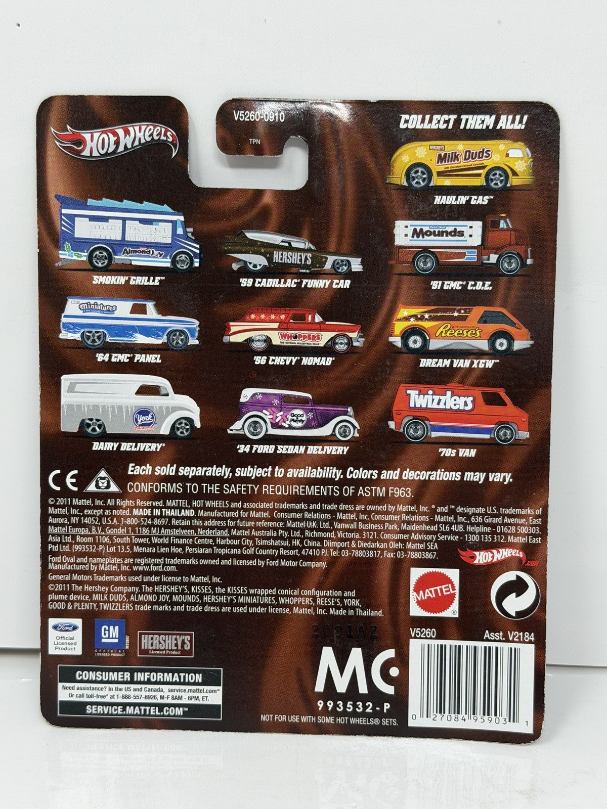 Hot Wheels Hershey's Twizzlers 1970s Van 1:64 Diecast Real Riders