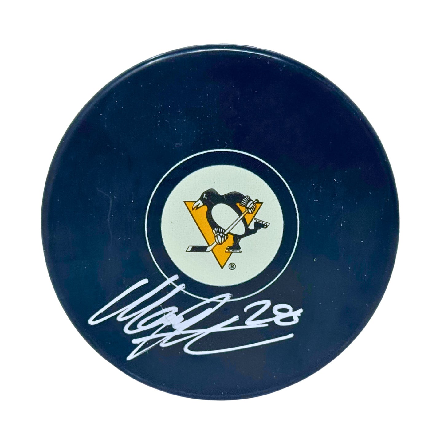 Marcus Pettersson Pittsburgh Penguins Signed NHL Autograph Puck Silver Auto