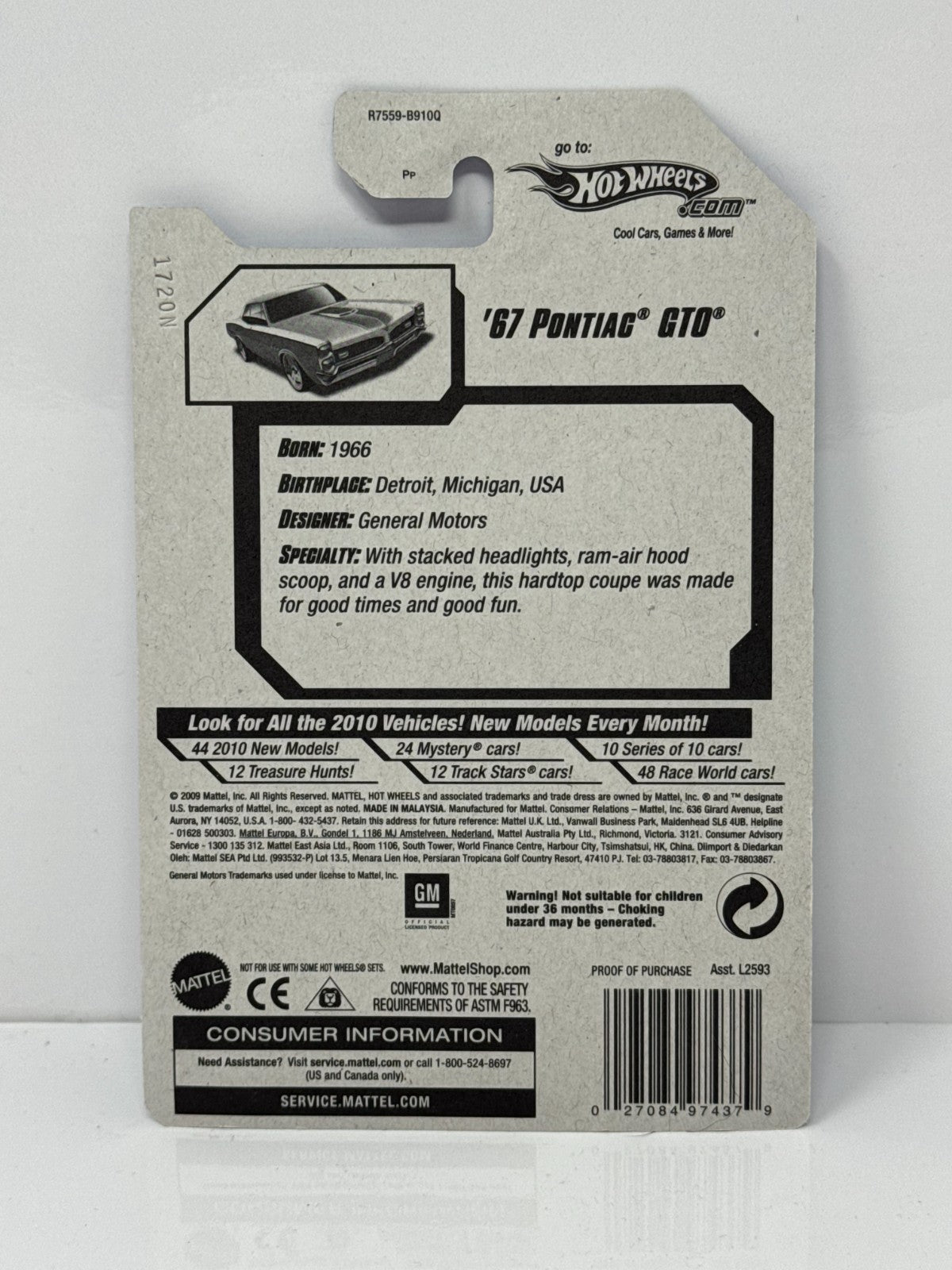 Hot Wheels Faster Than Ever 1967 Pontiac GTO 1:64 Diecast Factory Sealed