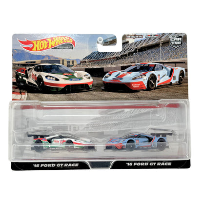 Hot Wheels Premium Car Culture 2016 Ford GT Race 2-Pack 1:64 Diecast