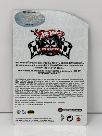 Hot Wheels 2010 Mexico Convention 1966 TV Series Batmobile 1:64 Diecast #2318