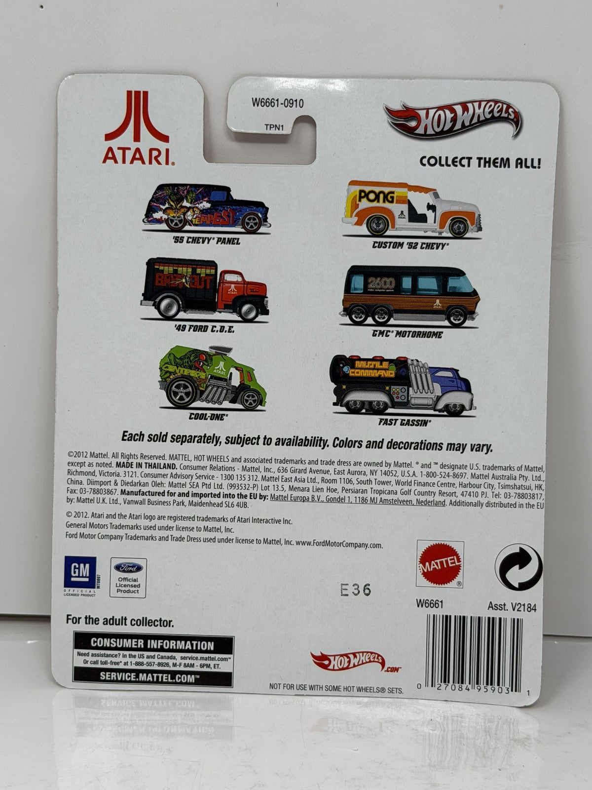 Hot Wheels Atari Pong Custom 1952 Chevrolet 1:64 Diecast Real Riders