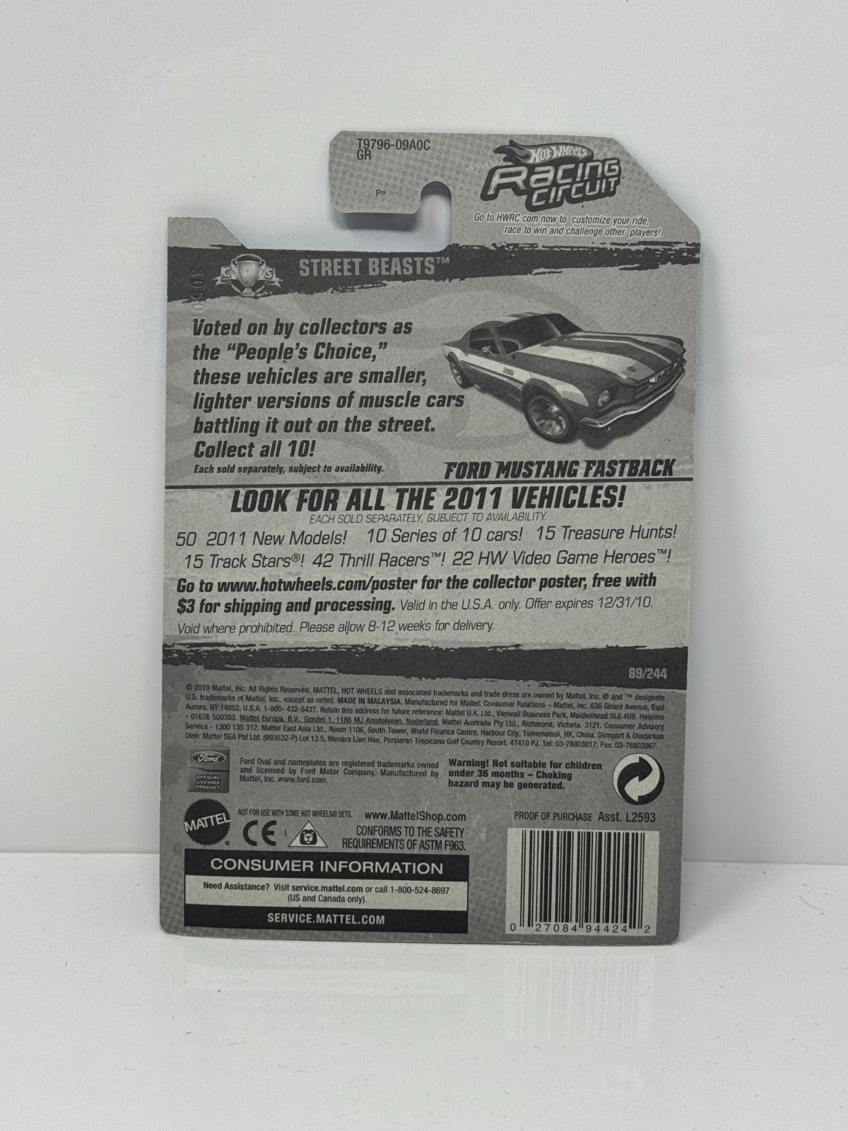 Hot Wheels Street Beasts Ford Mustang Fastback 1:64 Diecast Factory Sealed