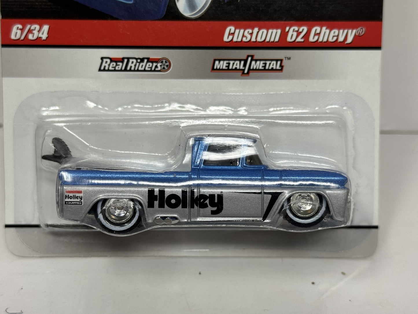 Hot Wheels Slick Rides Custom 1962 Chevrolet Pickup Holley 1:64 Diecast Blue