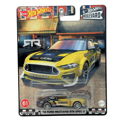 Hot Wheels Premium Boulevard #61 2018 Ford Mustang RTR Spec 5 1:64 Diecast