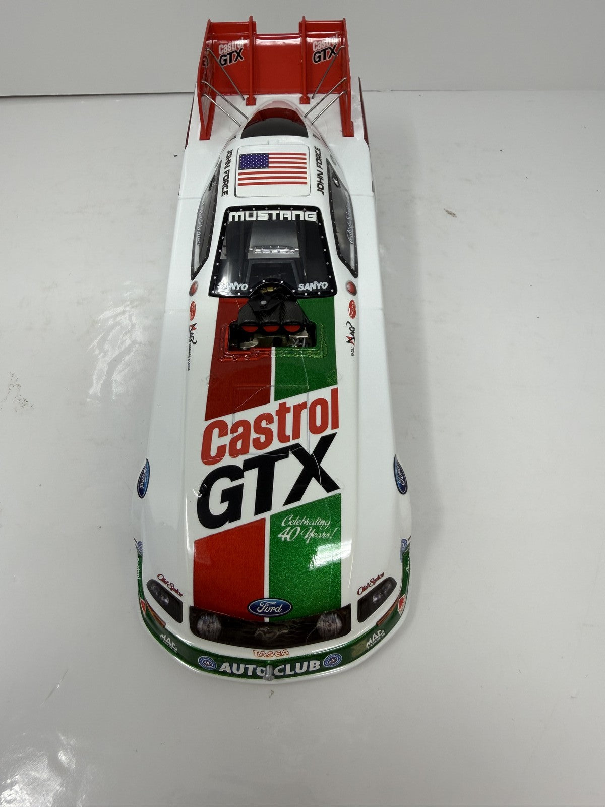 Action NHRA John Force Castrol Retro Ford Mustang Funny Car Liquid 1:24 Diecast