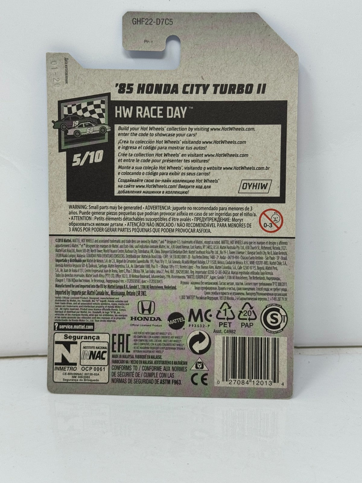 Hot Wheels HW Race Day 1985 Honda City Turbo II JDM 1:64 Diecast