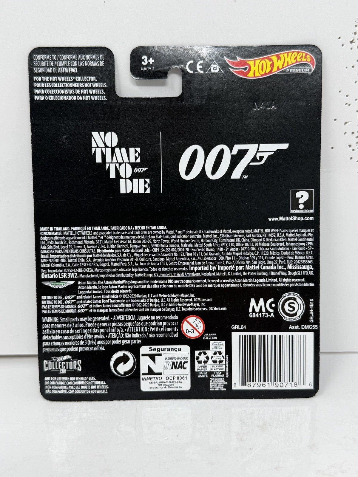 Hot Wheels Premium 007 James Bond 1963 Aston Martin DB5 1:64 Diecast Real Riders