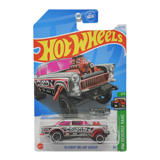 Hot Wheels HW Reverse Rake 1955 Chevy Bel Air Gasser ZAMAC 1:64 Diecast
