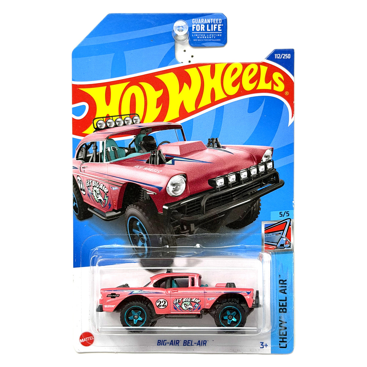 Hot Wheels Chevy Bel Air Big-Air Bel-Air Pink 1:64 Diecast U.S. Card