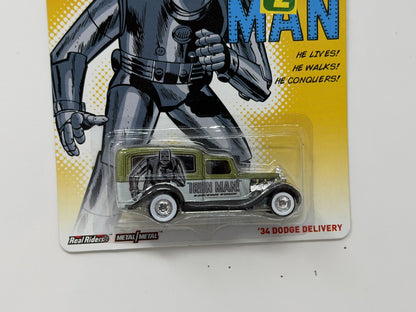 Hot Wheels Marvel Iron Man 1934 Dodge Delivery 1:64 Diecast Real Riders