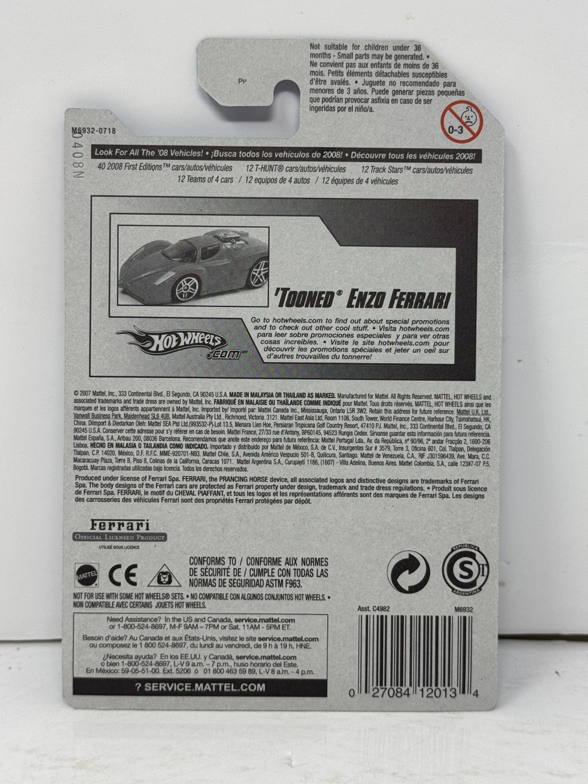 Hot Wheels Stars Tooned Enzo Ferrari 1:64 Diecast