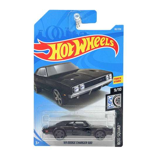 Hot Wheels Rod Squad 1969 Dodge Charger 500 1:64 Diecast Black