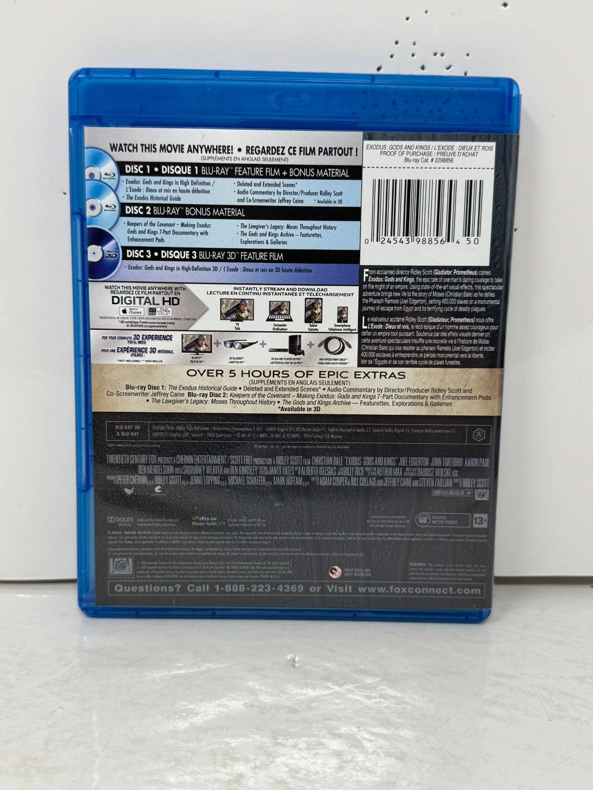 Exodus: Gods and Kings (3D Blu-ray) Christian Bale Epic Action Drama