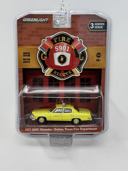 GreenLight Fire & Rescue Dallas Fire Dept 1977 AMC Matador 1:64 Diecast