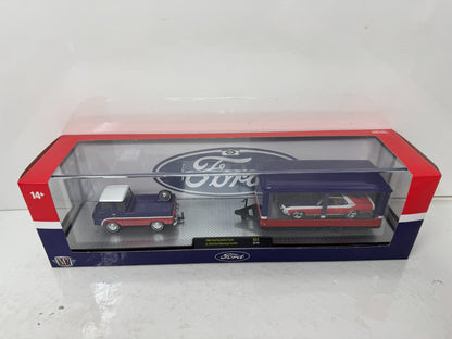 M2 Machines Auto Haulers 1970 Ford Mustang & 1964 Ford Econoline 1:64 Diecast