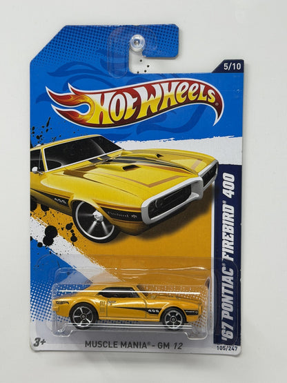 Hot Wheels Muscle Mania 1967 Pontiac Firebird 400 1:64 Diecast Yellow