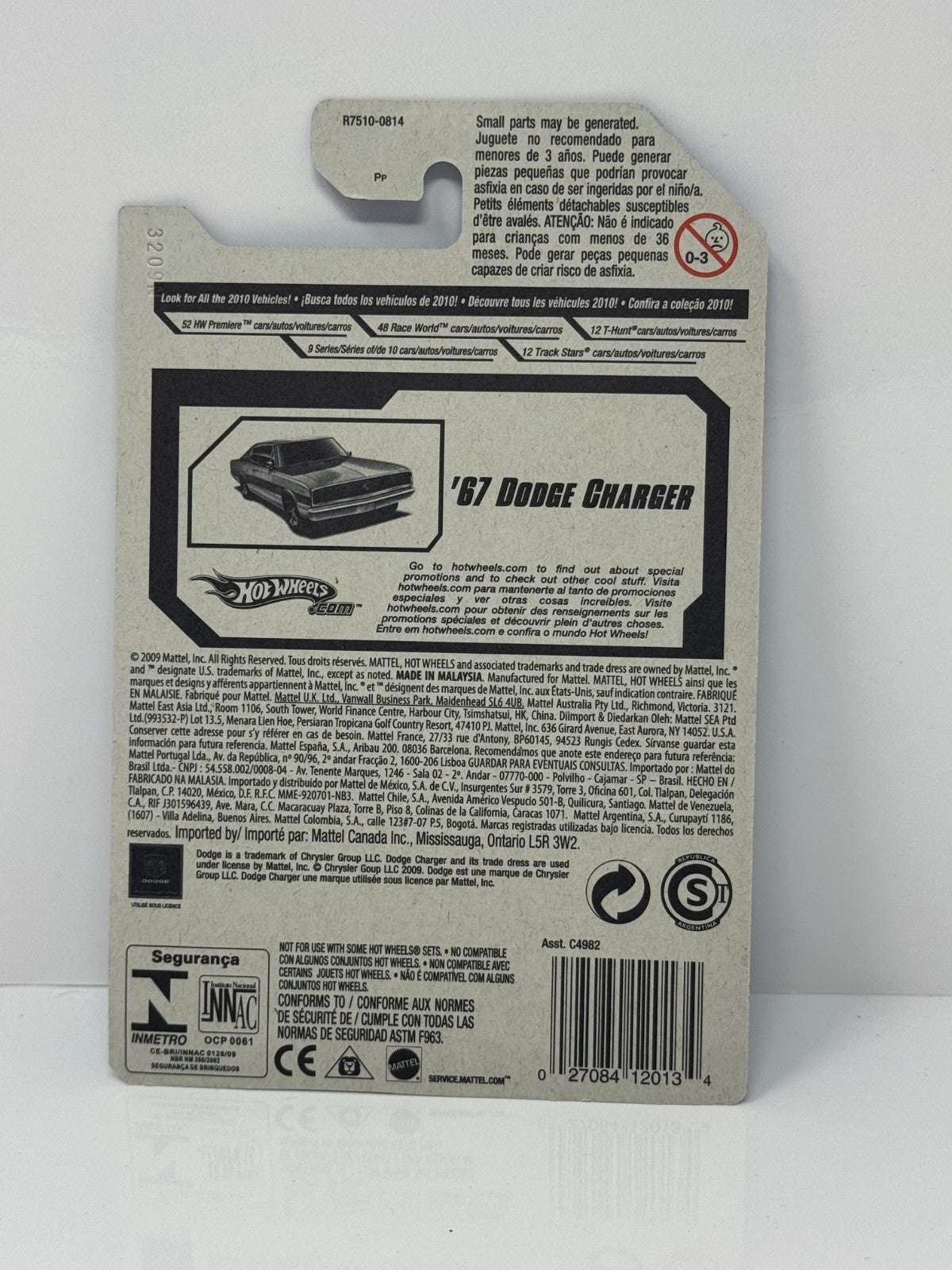 Hot Wheels Muscle Mania 1969 Dodge Charger 1:64 Diecast Blue White