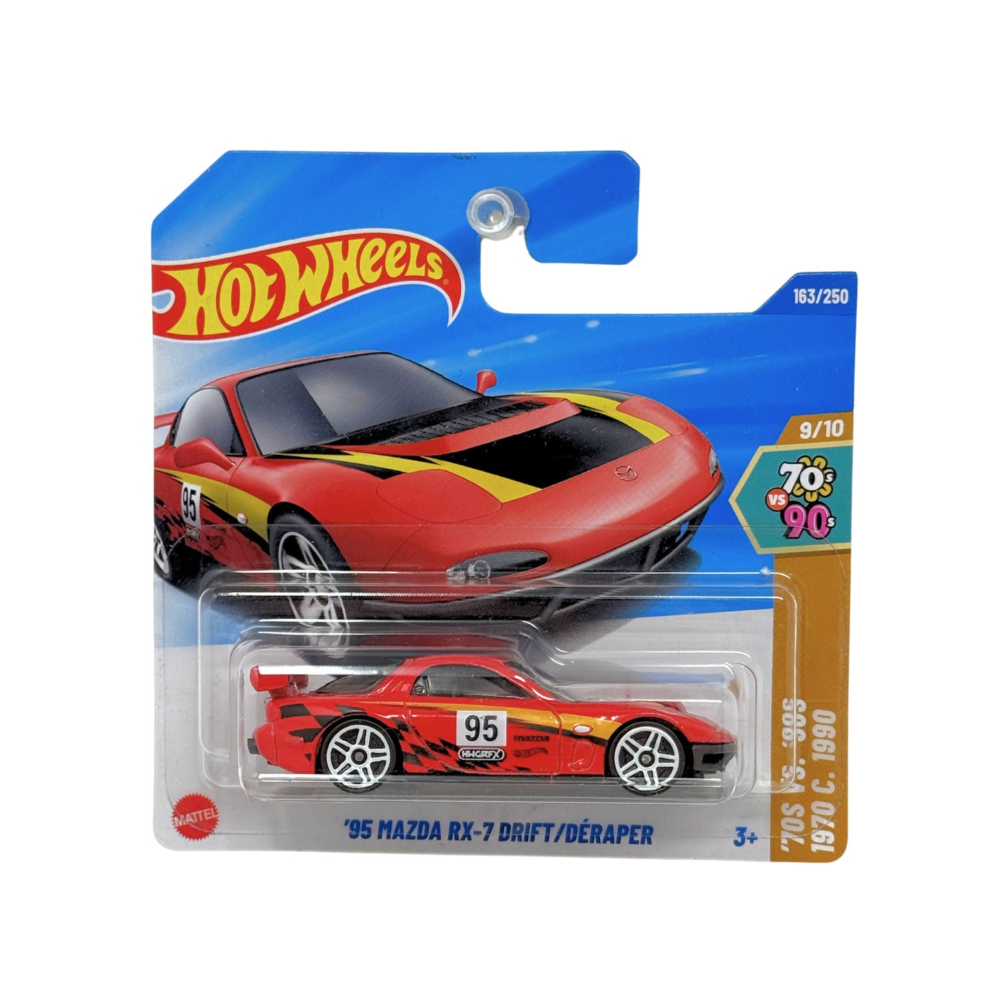 Hot Wheels 70s vs. 90s 1995 Mazda RX-7 Drift 1:64 Diecast Short Card