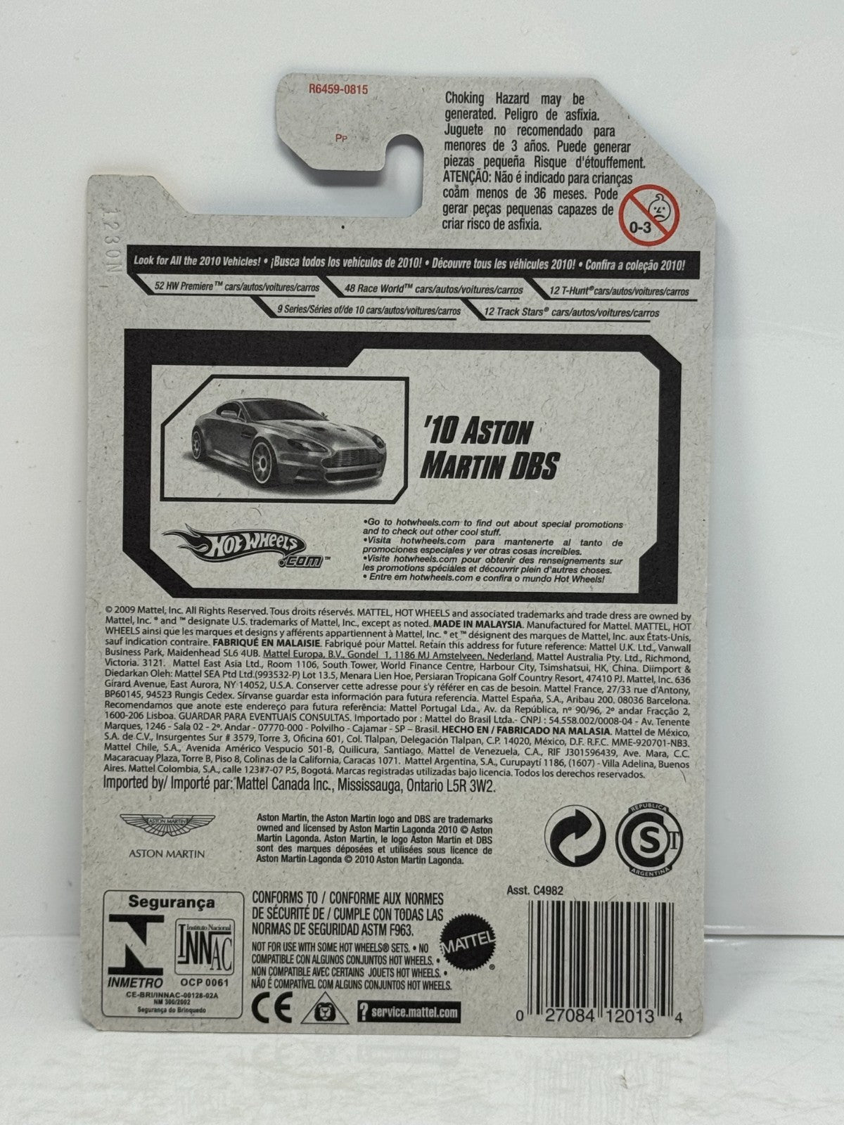 Hot Wheels Premiere 2010 Aston Martin DBS 1:64 Diecast Silver