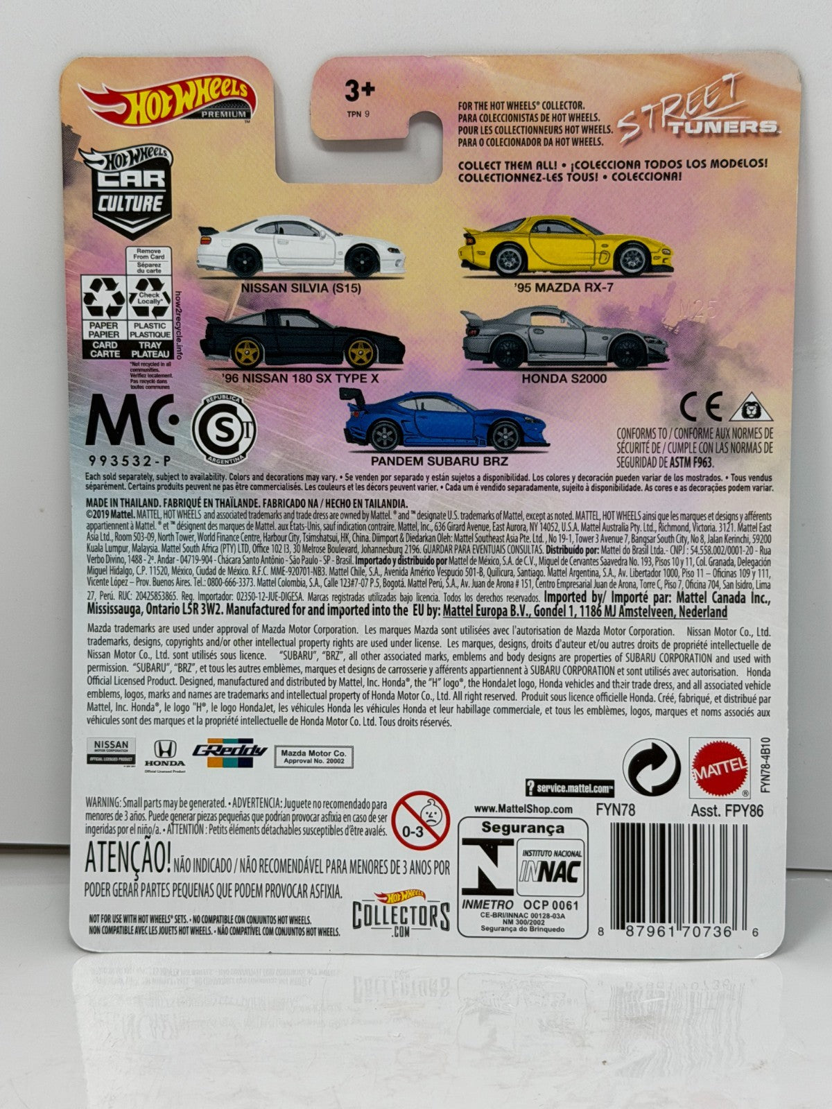 Hot Wheels Premium Street Tuners 1996 Nissan 180SX Type X 1:64 Diecast