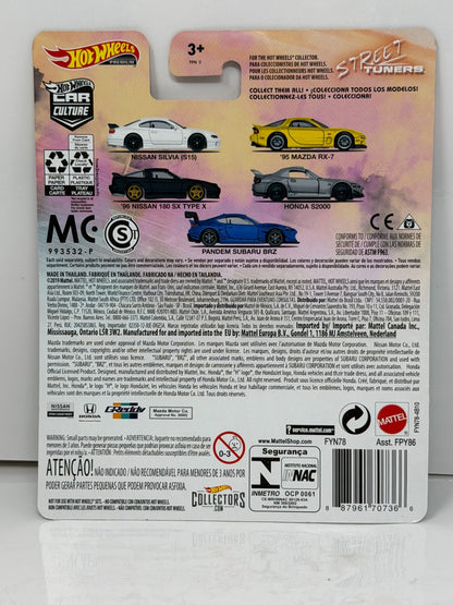 Hot Wheels Premium Street Tuners 1996 Nissan 180SX Type X 1:64 Diecast
