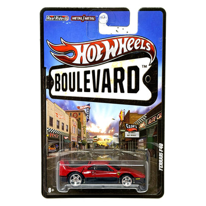 Hot Wheels Boulevard Ferrari F40 1:64 Diecast Real Riders Red