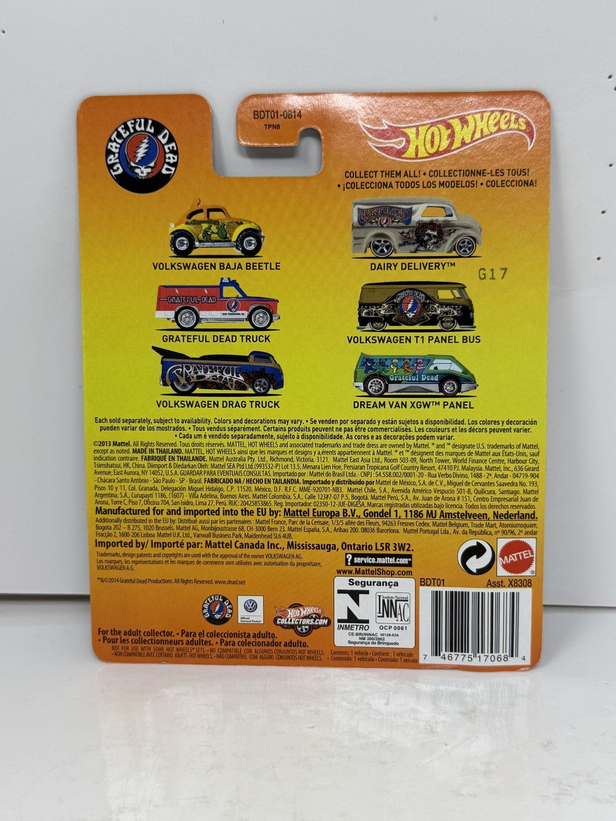 Hot Wheels Grateful Dead Volkswagen T1 Panel Bus 1:64 Diecast Real Riders
