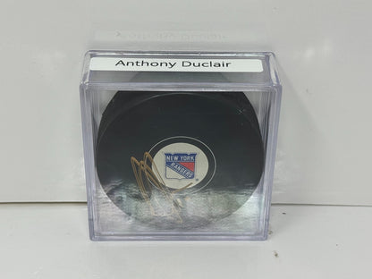 Anthony Duclair New York Rangers Signed NHL Autograph Puck Gold Auto