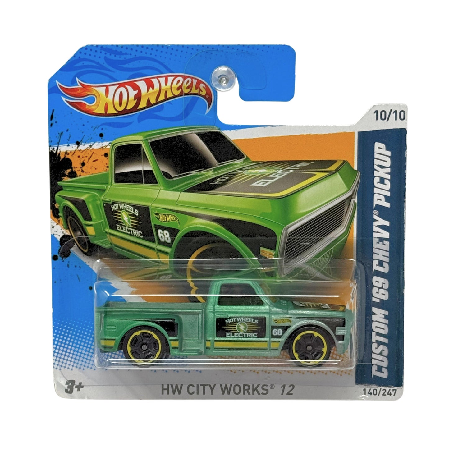 Hot Wheels HW City Works '12 Custom 1969 Chevy Pickup 1:64 Diecast Short Card
