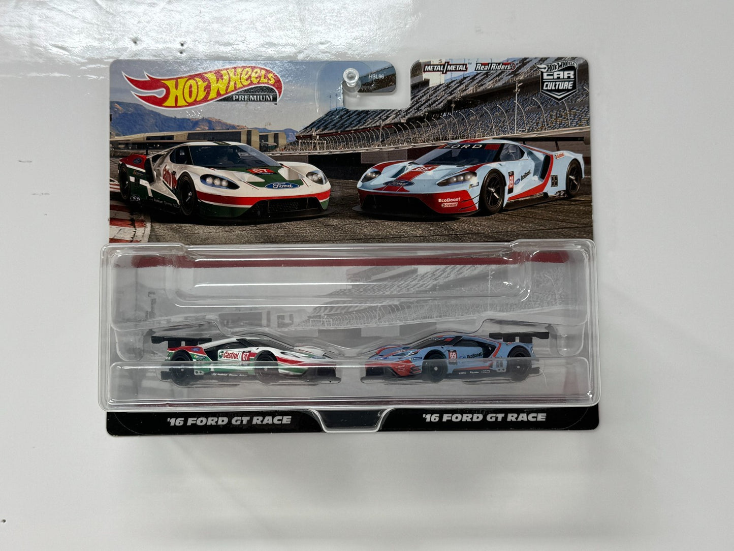 Hot Wheels Premium Car Culture 2016 Ford GT Race 2-Pack 1:64 Diecast