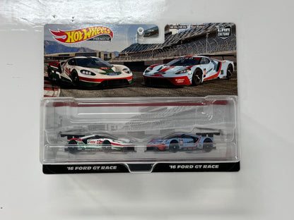 Hot Wheels Premium Car Culture 2016 Ford GT Race 2-Pack 1:64 Diecast