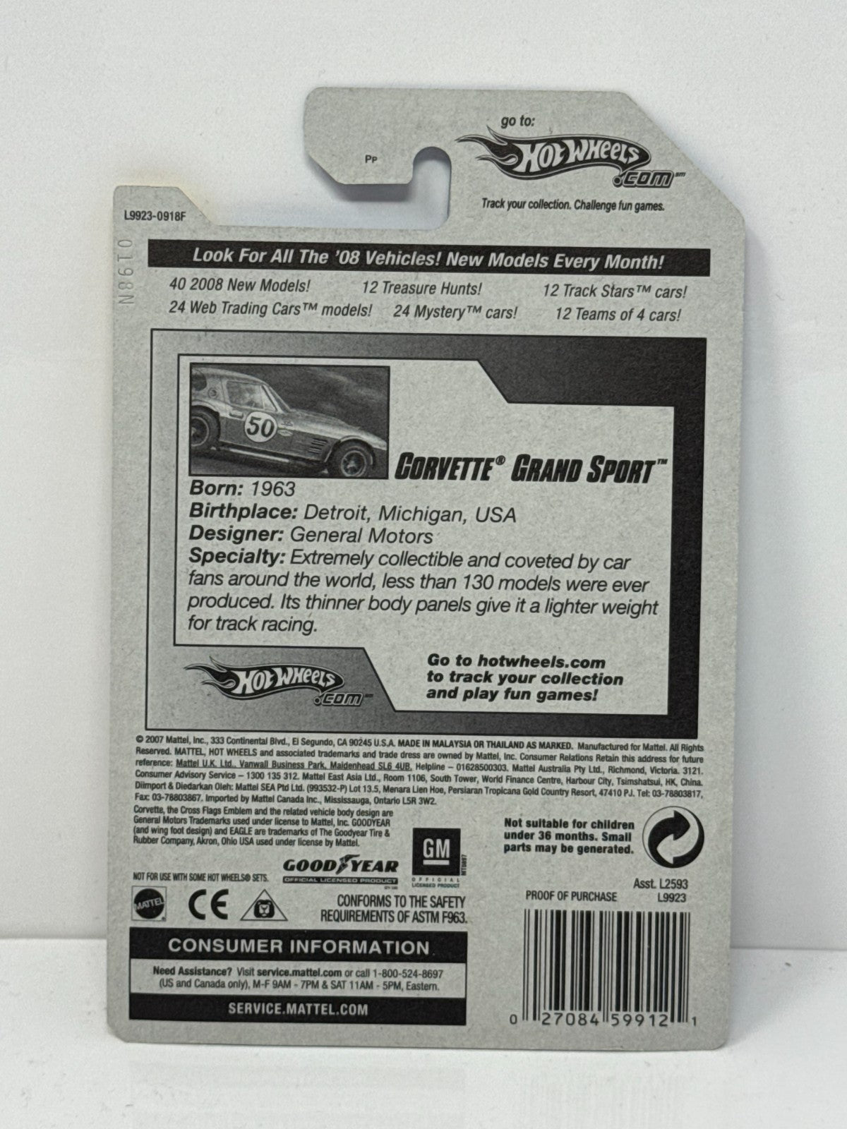 Hot Wheels New Models 1963 Chevy Corvette Grand Sport 164 Diecast Factory Sealed