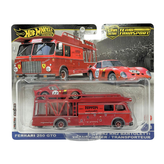 Hot Wheels Premium Team Transport #83 Ferrari 250 GTO & Transporter 1:64 Diecast