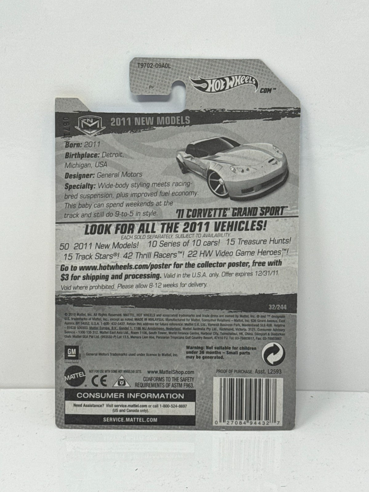 Hot Wheels New Models 2011 Chevy Corvette Grand Sport 1:64 Diecast Factory Sealed
