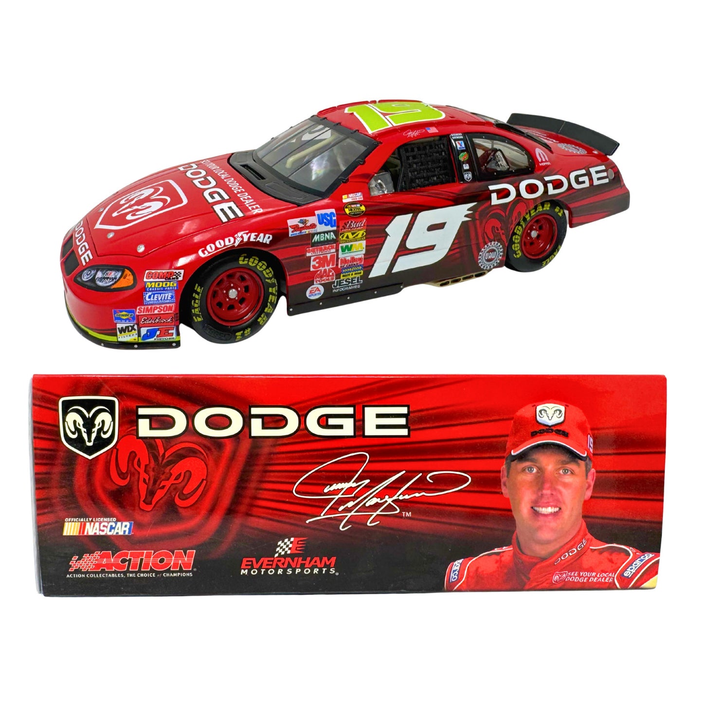 Action NASCAR Jeremy Mayfield #19 Dodge Dealers 2004 Intrepid BANK 1:24 Diecast